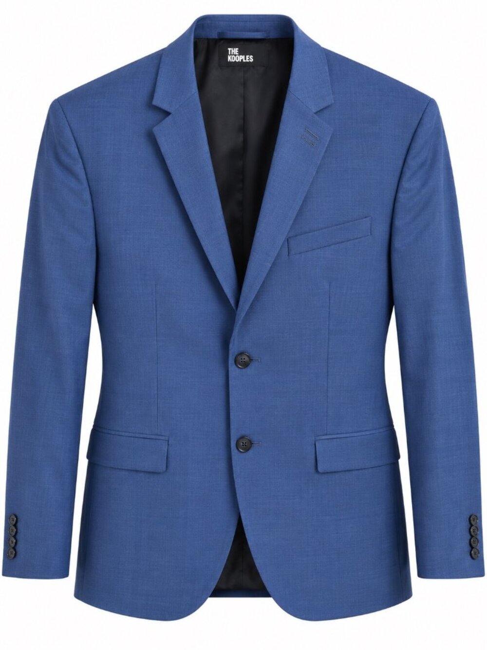 The Kooples Mens Blue Wool Blend Two-Button Blazer Jacket Lined Pockets Slim Fit